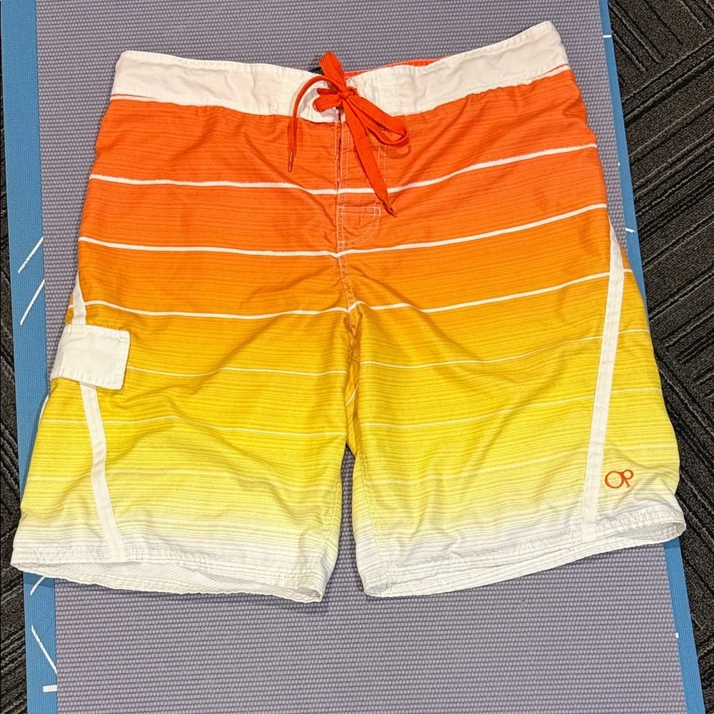 OP Men's Orange-to-Yellow Gradient Board Shorts